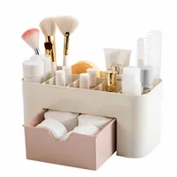Storage Boxes & Bins Makeup Organizers Box Double Layer Cosmetic Desk Jewelry Display Case Brush Organizer BathroomStorage
