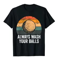 Men's T Shirts Always Wash Your Balls Funny Golf T-Shirt Fashion Men Tshirts Casual Tops & Tees Cotton Custom