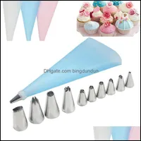 Baking Pastry Tools 10Pc Head Mounted Flower Kit Big Small Eva Converter Pacifier Tool Supplies Cake Decorating For Cakes Lace Dro Dhu6T