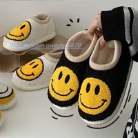 Slippers Winter Warm Plush Shoes High Quality Indoor Bedroom Slipper Happy Face For Woman 012823H