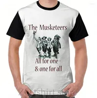 Herr t-skjortor de tre musketeers grafiska t-shirt män toppar tee kvinnor skjorta rolig tryck o-hals kort ärm tshirts