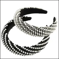 Headbands Imitation Pearl Hair Hoop Vintage Bands For Women Luxury Simple Tiaras Performance Party Decoration Headwear Drop Delivery Ote9D