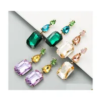 Dangle Chandelier Fashion Jewelry S925 Sier Post Geometric Rhinstone Earrings Women Stud Earrring Drop Delivery Dhkqr
