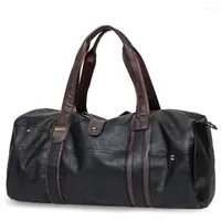 Duffel Bags Men Leather Travel Bag Casual Bagage Sac de Handtas Multifunctioneel schouderweekend Bolsos Sacola ViaGem Obag