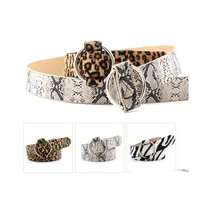 Belts Vintage Women Pu Leather Belt Decoration Smooth Circle Buckle Snake Leopard S827 Drop Delivery Fashion Accessories Dhnpi