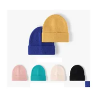 Beanie Skull Caps Autumn Winter Adt Knitted Hat For Man Woman Solid Color Skl Beanies Warm Hats Drop Delivery Fashion Accessories Sc Dhhdi
