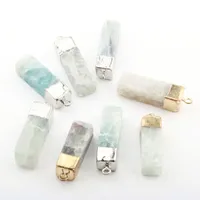 Pendant Necklaces Natural Stone Pendants Exquisite Accessories Crystal Pillar DIY For Necklace Or Jewelry Making Size40 12mmPendant