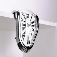 Wall Clocks Mute Retro Clock Innovative Twisting Funny Melting Table Hanging Roman Numbers
