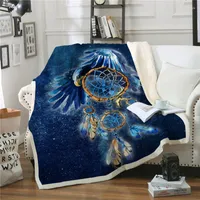 Blankets Dreamcatcher Blanket Feather Eagle Soft Warm Winter Sherpa Fleece Throw Bedspread Bed Cover For Children Adults Sofa Car