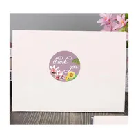 Embrulho de presente 500pcs arco -￭ris obrigado adesivos redondos r￳tulos de selo para caixas de doces Pacotes entrega de garden home jardim de festas festivas dh6aw
