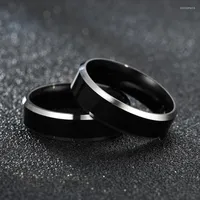 Wedding Rings 2023 Fashion Men's Simple Double Bevel Stainless Steel Ring Titanium Men And Women Couple Jewelry