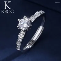Wedding Rings Keoc Aesthetic T-shaped 1 Carat AAACZ For Women Matching Love Couple Gift Accessories Costume Jewelry