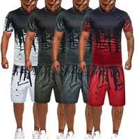 Men's Tracksuits 2023 Sleeve Casual Short Shorts Set 3D Digital Printing Pullover T-shirt