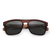 Sunglasses Natural Bamboo For Men Zebra Wood Sun Glasses Polarized Rectangle Lenses Driving UV400 GR8002