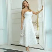 Casual Dresses Robe Femme Elegant Evening Party Tube Top White Robes De Cocktail Celebrity Vestido Fiesta Boda Prom Ball Gown