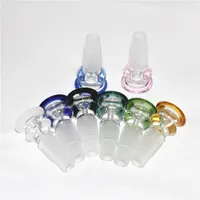 hookahs 14mm and 18mm 2 in 1 size glass bowls Male Joint Handle Beautiful Slide bowl piece smoking Accessories For Bongs Water Pipes