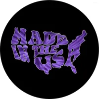 TIre Cover Central Word Art Made In The USA Purple Tie Dye Spare (255 75r17 Back Up Camera Opening)