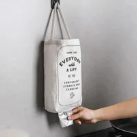Storage Bags Portable Garbage Bag Double-portable Kitchen Wall-mounted Debris Box Container Organizer Accessories