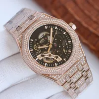 2023Handmade Full Of Diamonds Watch Mens Automatic Mechanical Watches 41mm With Diamond-studded Steel 904L Sapphire Hollow Out Business Wristwatch Montre de Luxe