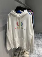 Fashion Hoody Bal Hoodie Aga Designer Cotton Letter Letter Rainbow Whit Ear Earmerery Double Shicened Leisure Casual Exclued M512