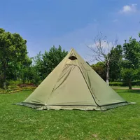 Tents And Shelters 3-4Person Ultralight Camping Tent Pyramid Rainproof Bushcraft 2.2M 1.6M Outdoor Hiking Travel Backpacking Shelter