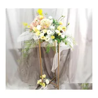 Party Decoration 80100 Cm Tall Flower Vine Metal Rack Artificial Flowers Backdrop Stand Wedding Ceremony Stage Table Centerpiece Roa Dh2Ok