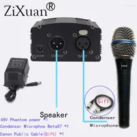 Microphones ZiXuan Microphone 1-Channel 48V Phantom Power Supply Condenser Beat87 For Any Recording