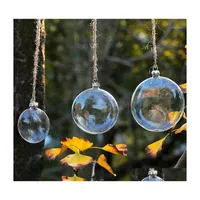 Party Decoration 6Pcs Christmas Glass Ball Clear Bauble Xmas Ornament Pendant Wedding Diy Supply Event Round Memory Ball1 Drop Deliv Dhwen