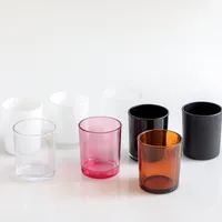 Frosted Glass Jar kaarsenhouder lege container met bamboe deksel geurt Jar Home Diy maken accessoires maken