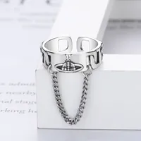 Designer Man Ring Vintage Star Ring Personality Creative Chain Saturn Chain Globe Women's Index Finger Ring