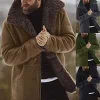 Men's Jackets In Outerwears Men's Winter Thick Warm Coat Sheepskin Jacket Long Sleeve Fur Wool Lined Mountain Faux Lamb Loose Male