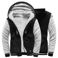 Men's Jackets Men's Winter Jacket Patchwork Thicken Hooded Fleece Long Sleeve Velet Man Casual Streetwear Clothing 5-5XL