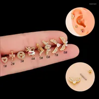 Stud Earrings 1Piece Small Heart Piercing For Women 2023 Jewelry Cute Girls Ear Cuff Stainless Steel Earring Teens