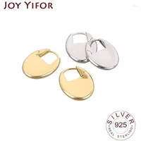 Stud Earrings 925 Sterling Silver Charm Women Trendy Jewelry OVal Shape Retro Party Accessories Gifts Round Gold Earring