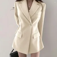 Women's Suits Women's Casual Long Sleeve Blazer Solid Colors Office Vintage Business Fashion Elegant Chic Slim Streetwear Jacket