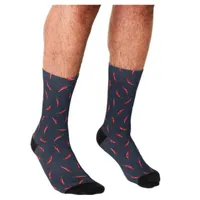 Men's Socks 2023Funny Chili Peppers Dark Blue Pattern Printed Hip Hop Men Happy Cute Boys Street Style Crazy For