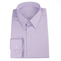 Herrenanzüge 2023 Luxus Oxford-Hemd Hemd maßgeschneidertes Baumwoll-Lavendel-Geschäft 80er Jahre Faltenfeste Männer Hemden