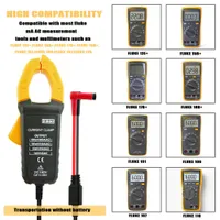 ZIBOO i600E 600Amp AC Current Clamp 4mm Banana Plug For Multimeters mV Measurement Tools Perfect replacement for Fluke i400E