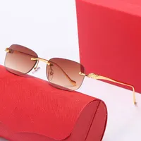 Designer Sunglasses for Women Mens Vintage Leopard Rimless Cratch Proof Metal Square Eyewear Accessories Oval Frame Outdoor Brown Readi Ubxx