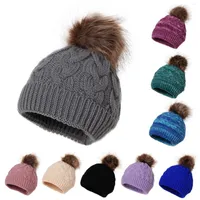 Hats Winter Warm Hat Toddler For Baby Girl Boy Knitted Skiing Cap Lovely Pompom Kids Beanie 0-24 Months Pour Enfants