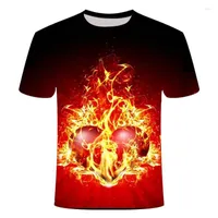 Camisetas para hombres 2023 3d Chama Moda T-Camisa da Msica Dos Homens Casual Impreso Roupas de Manga Corta Camiseta