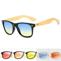 Sunglasses Bamboo Wood Square Brand Design Men Women Coating Mirror Sun Glasses Retro UV400 Shades Gafas De SolSunglasses