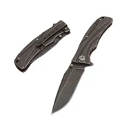 Special Offer KS1303 BW Assisted Flipper Folding Knife 8Cr13Mov Black Stone Wash Blade Stainless Steel Handle Outdoor EDC Pocket Knives With Retail Box