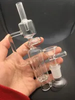 2pcs Glass Bong Water pipe Dab Oil Rig HoneyComb Water Pipes 14mm Recycler oil Rigs bong with bowl and oil burner pipe