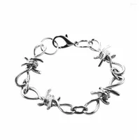 Link Bracelets Rock Punk Metal Bracelet Black Twist Thorns For Women Men Hip Hop Hand Chain Unisex Daily Wear Jewelry Accessories