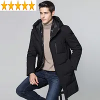 Men's Down Duck Long Winter 90% Jacket Men Hooded Coat Scarf Warm Jackets Mens Clothing 2023 Parka Casaco Masculino KJ652
