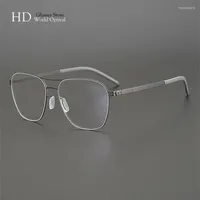 Sunglasses Frames 2023 Optical Eyeglasses For Women's And Men's Myopia Prescription Lense Gglasses Retro Titanium Oval Eyewear With
