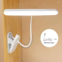 Table Lamps Rechargeable Clip Lamp Double Head Desk LED Night Light 360° Adjustable Flexible