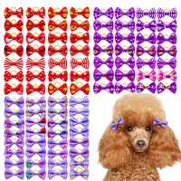 Dog Apparel 10 20 30pcs Bowknot Pet Hair Bows Grooming Doggy With Rubber Bands For Small Dogs Cat Headwear Accessories