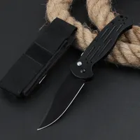 Special Offer BM9051 AFO II Automatic Folding Knife 154CM Black White Titanium Coating Drop Point Blade 6061-T6 Handle EDC Pocket Knives with Nylon Sheath